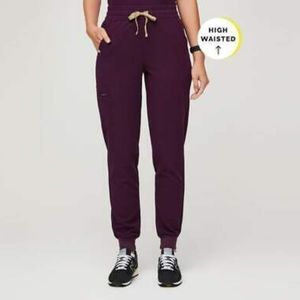 BNWT Figs Deep Purple Zamora High Waisted Jogger Scrub Pants Sz Small